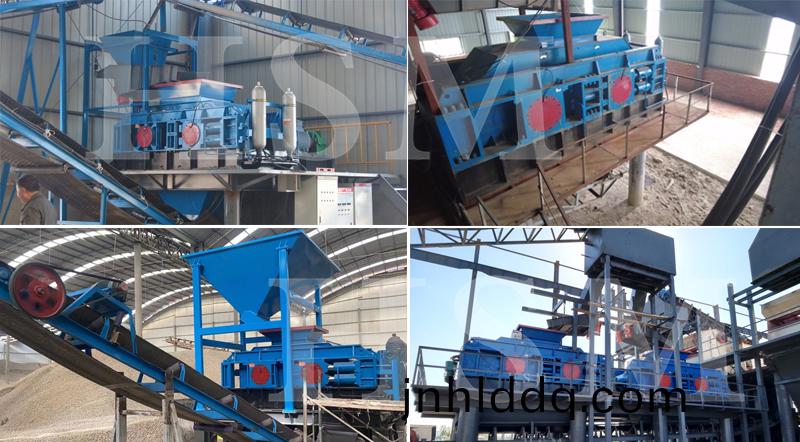 對(dui)輥破碎(sui)機生産現(xiàn)(xian)場